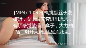 [MP4/ 1.09G] 高挑黑丝长发御姐，女上位无套进出虎穴，有了感觉就带上套子，大力抽插，掰开大鲍鱼里面很粉红