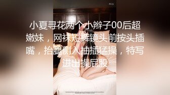 小夏寻花两个小辫子00后超嫩妹，网袜短裤镜头前按头插嘴，抬腿侧入抽插猛操，特写进出操屁股