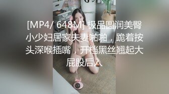 [MP4/ 648M] 极品圆润美臀小少妇居家夫妻啪啪，跪着按头深喉插嘴，开档黑丝翘起大屁股后入