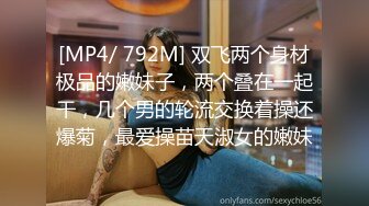 [MP4/ 792M] 双飞两个身材极品的嫩妹子，两个叠在一起干，几个男的轮流交换着操还爆菊，最爱操苗天淑女的嫩妹