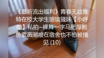 《最新流出福利》青春无敌推特在校大学生眼镜骚妹【小呼噜】私拍~裸舞一字马肥厚鲍鱼紫薇潮喷在宿舍也不怕被撞见 (10)