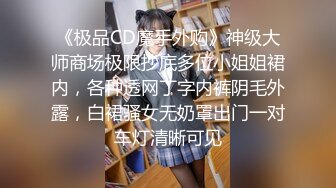 《极品CD魔手外购》神级大师商场极限抄底多位小姐姐裙内，各种透网丁字内裤阴毛外露，白裙骚女无奶罩出门一对车灯清晰可见